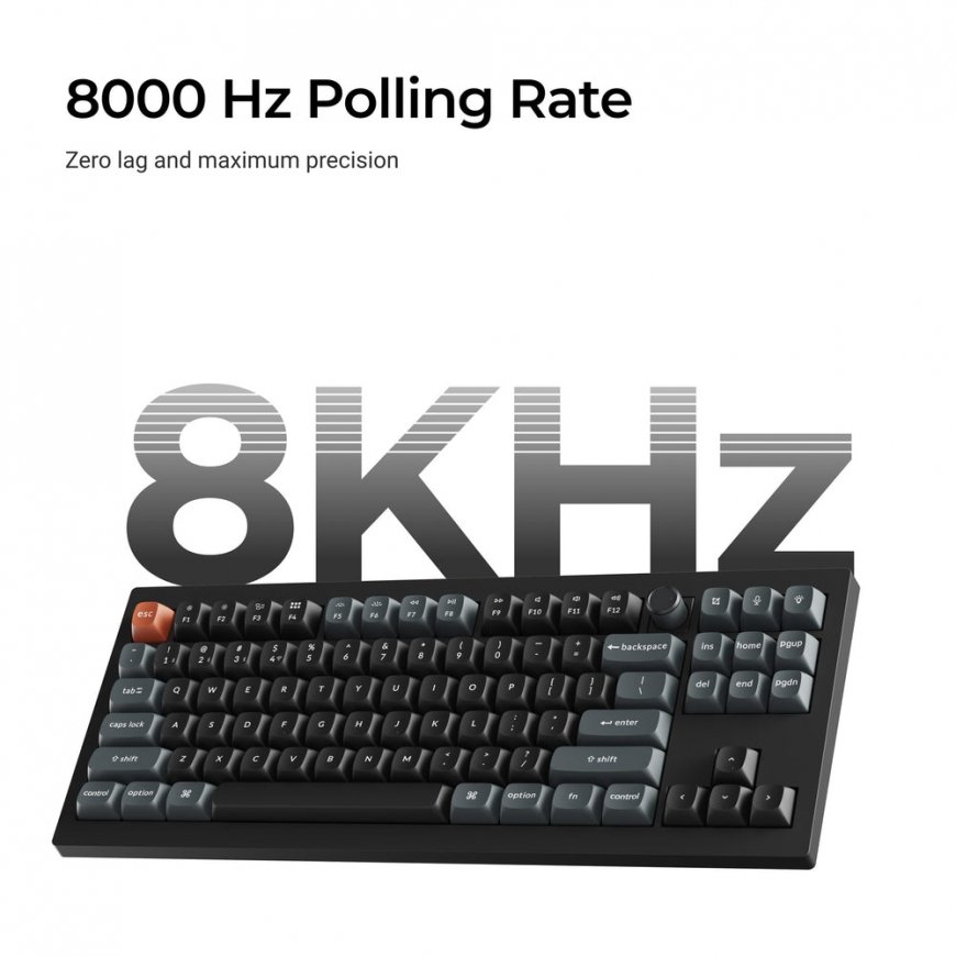 Keychron V3 Ultra 8K tastatūra Universāls Bluetooth sistēma QWERTY Melns – 4