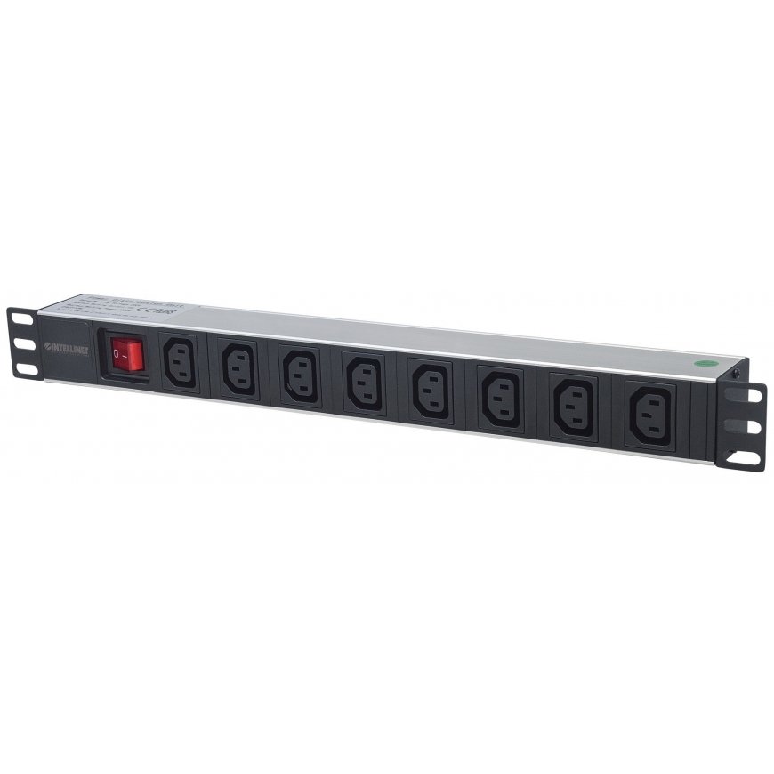 Intellinet 19" 1U Rackmount 8-Output C13 Power Distribution Unit (PDU) With Removable Power Cable an