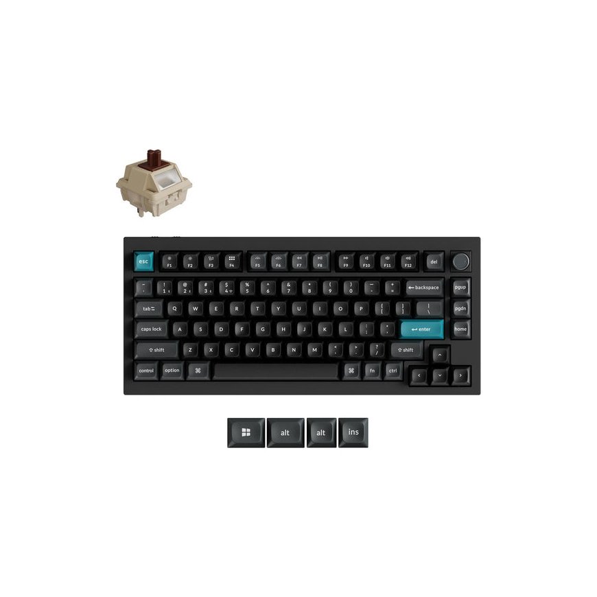 Keychron Q1 Ultra 8K näppäimistö Pelaaminen USB + RF Wireless + Bluetooth musta