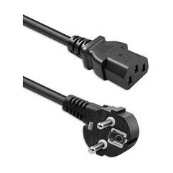 Qoltec virtajohto | kulmaliitin SCHUKO CEE 7/7 (E/F) | IEC C13 | 3x1,00mm² | Puhtaa kuparia Cu | 3m