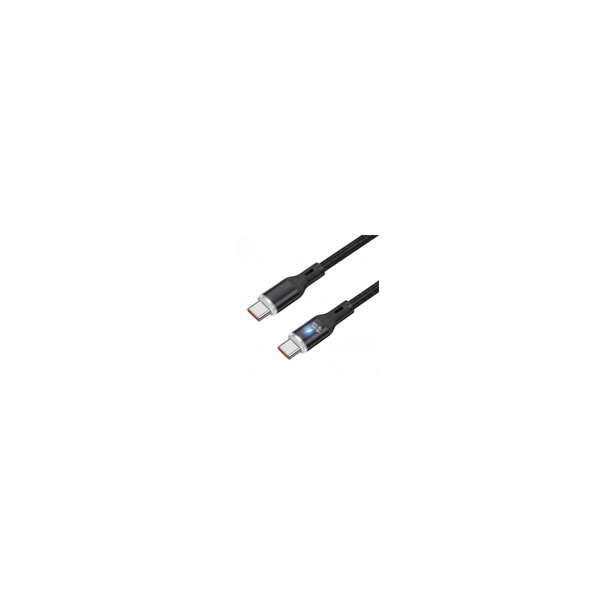 Spacetronik USB2.0 Type C LED Cable 60W Silicone Black 1m