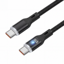 Кабель Spacetronik USB2.0 Type-C с LED, 60W, черный, силиконовый, 1м Кабель Spacetronik USB2.0 Type-C с LED, 60W, черный, силиконовый, 1м