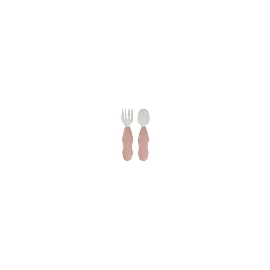 BEABA 2 PCS STAINLESS STEEL CUTLERY SET +10 MONTHS, COTTON CANDY – 2