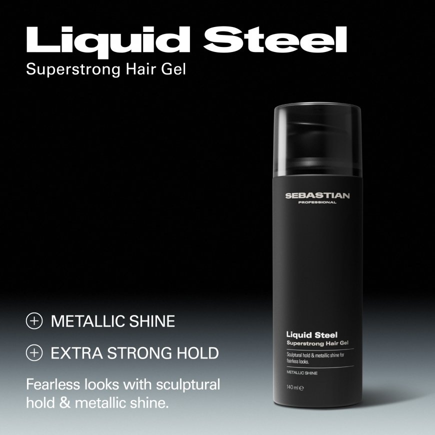 Sebastian Professionals LIQUID STEEL erittäin vahva hiusgeeli, erittäin vahva ja pitkäkestoinen pito, 140 ml