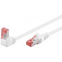 Goobay CAT 6 Patch Cable 1x 90° Angled, S/FTP (PiMF), white Goobay CAT 6 Patch Cable 1x 90° Angled, S/FTP (PiMF), white