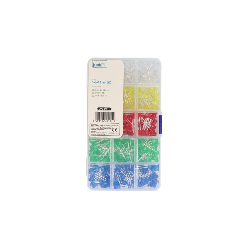 5 mm LED diode kit - justPi - 500 pcs, + organizer – 2