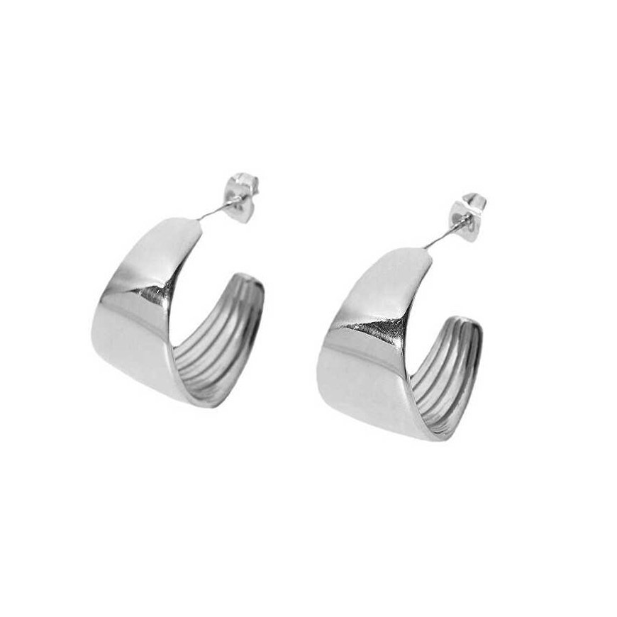 Elegant Steel Earrings 2in1 Round VABRAE019S