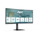 AOC V5 CU34V5C/BK monitori 86,4 cm (34") 3440 x 1440 pikseļi Wide Quad HD LED Melns AOC V5 CU34V5C/BK monitori 86,4 cm (34") 3440 x 1440 pikseļi Wide Quad HD LED Melns