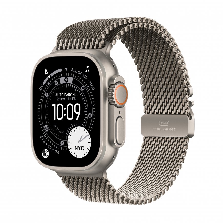 Apple Watch Ultra 3 OLED 49 mm Digitaalinen 422 x 514 pikseliä Kosketusnäyttö 5G Titaani Wi-Fi GPS (