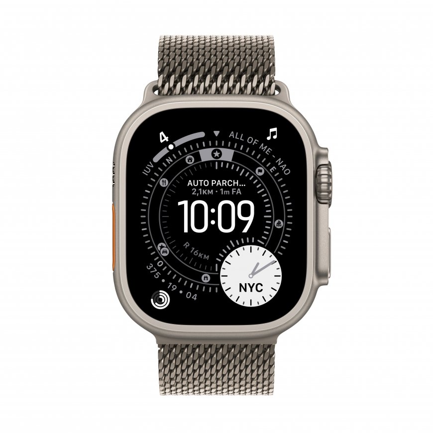 Apple Watch Ultra 3 OLED 49 mm Digitaalinen 422 x 514 pikseliä Kosketusnäyttö 5G Titaani Wi-Fi GPS ( – 2