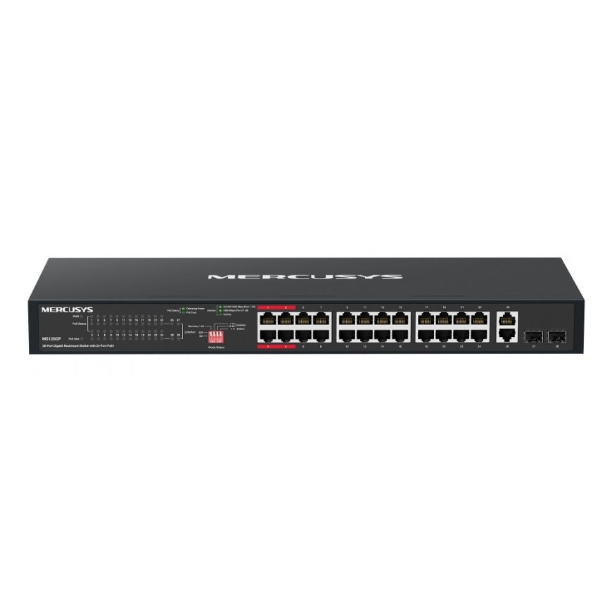 Mercusys MS128GP network switch Gigabit Ethernet (10/100/1000) Power over Ethernet (PoE) 1U Black