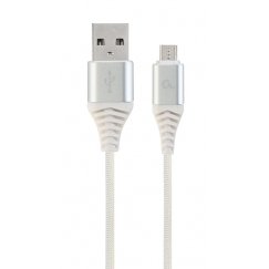 Gembird CC-USB2B-AMMBM-1M-BW2 USB-kaabel USB 2.0 Micro-USB B USB A Hõbe, Valge