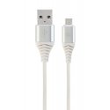 Gembird CC-USB2B-AMMBM-1M-BW2 USB-kaabel USB 2.0 Micro-USB B USB A Hõbe, Valge Gembird CC-USB2B-AMMBM-1M-BW2 USB-kaabel USB 2.0 Micro-USB B USB A Hõbe, Valge