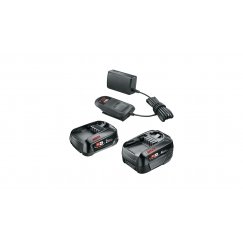 Bosch Starter-Set 18V - 2 x Akku (2,0 Ah + 4,0 Ah) Akumuliatoriaus ir įkroviklio rinkinys