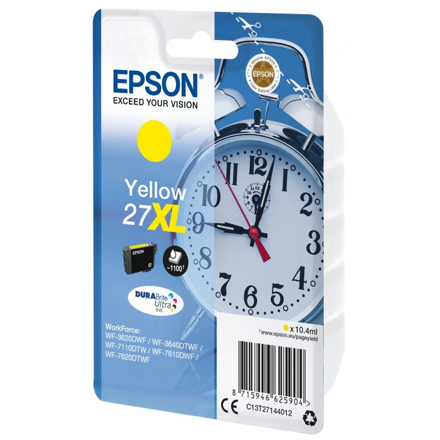 Epson Alarm clock C13T27144012 rašalo kasetė 1 vnt Originalus Didelė (XL) išeiga Geltona – 2