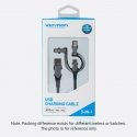 Vention CQJHF matkapuhelimen kaapeli Harmaa 1 m USB A Lightning + micro-USB B + USB C