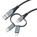 Vention CQJHF mobiiltelefonikaabel Hall 1 m USB A Lightning + micro-USB B + USB C