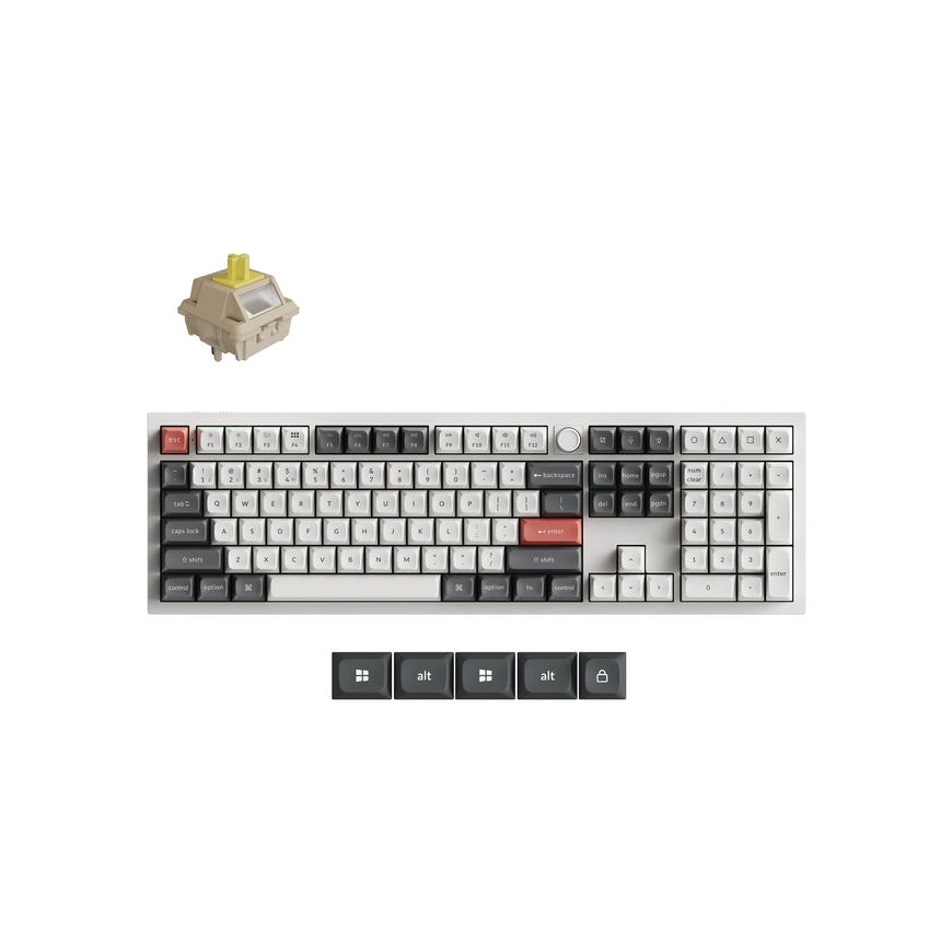 Keychron Q6 Ultra 8K klaviatūra Universalus USB + RF Wireless + Bluetooth Balta