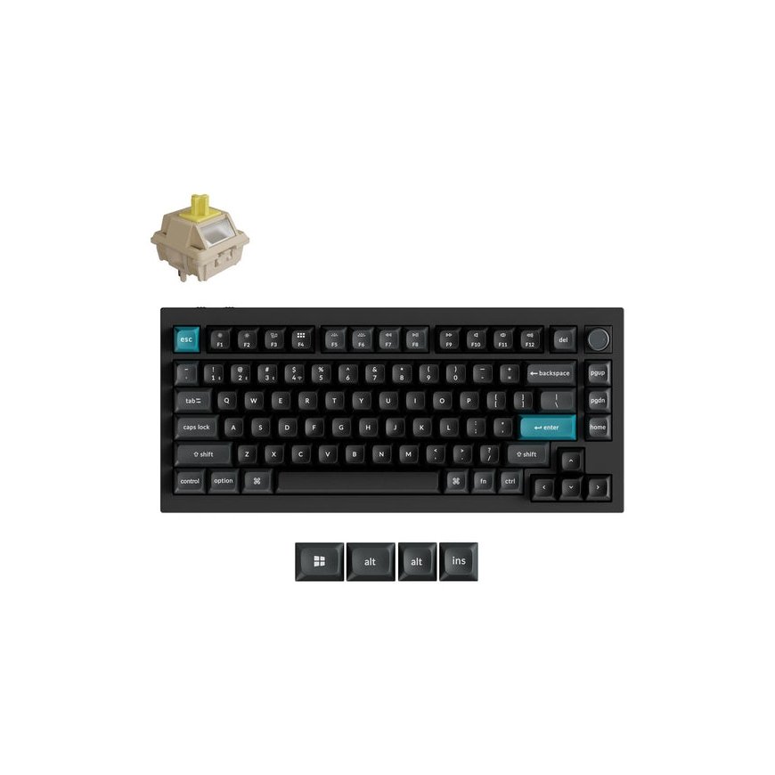 Keychron Q1 Ultra 8K klaviatūra Žaidimams USB + RF Wireless + Bluetooth Juoda