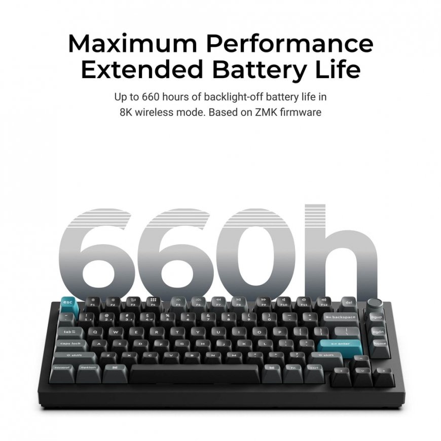 Keychron Q1 Ultra 8K klaviatūra Žaidimams USB + RF Wireless + Bluetooth Juoda – 5