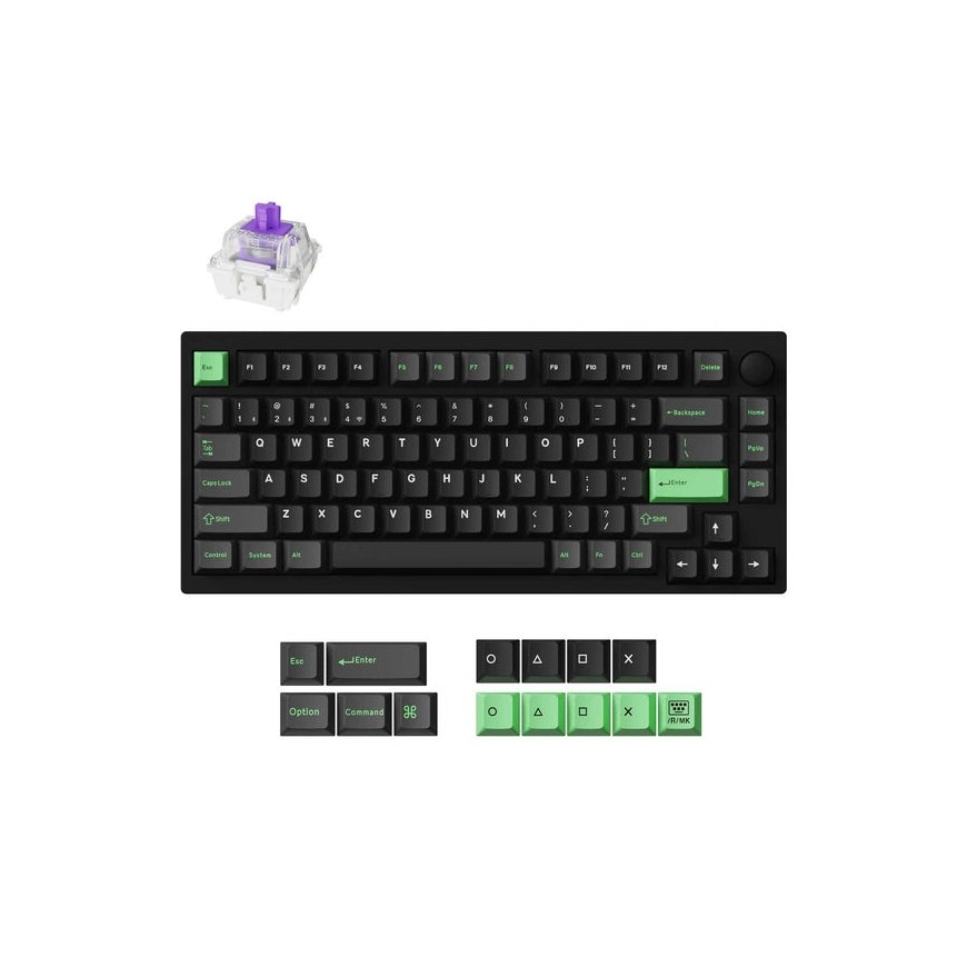 Keychron Lemokey P1 HE klaviatūra Universalus USB + RF Wireless + Bluetooth Juoda