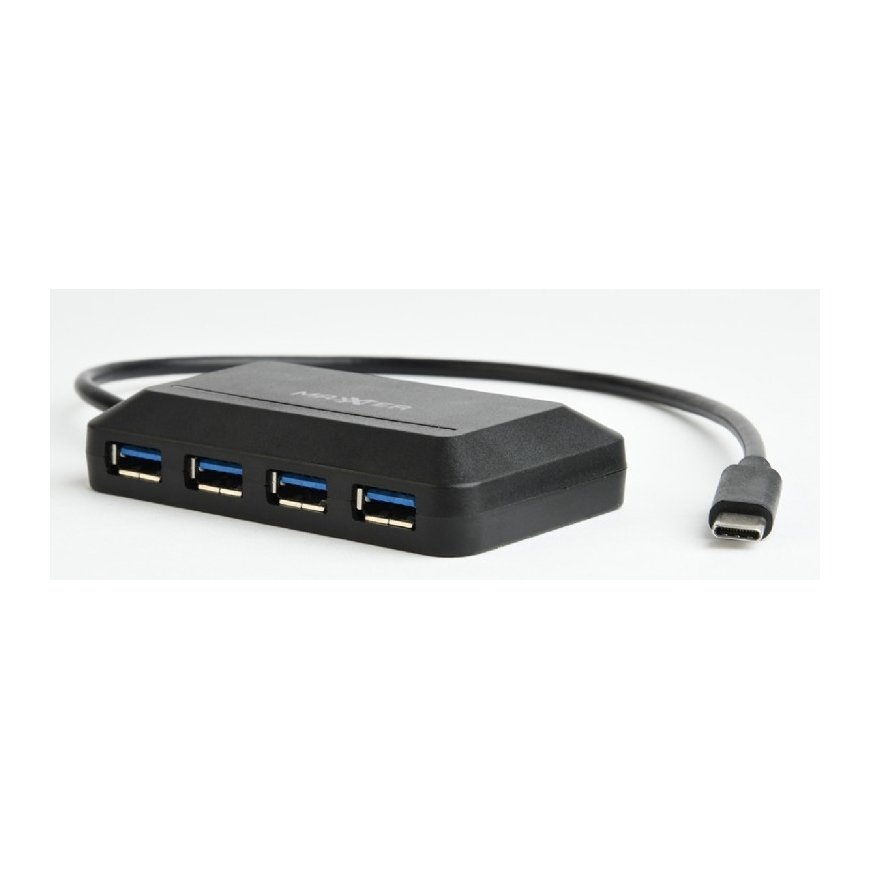 Maxxter ACT-HUB3C-4P keskitin USB 3.2 Gen 1 (3.1 Gen 1) Type-A 5000 Mbit/s musta