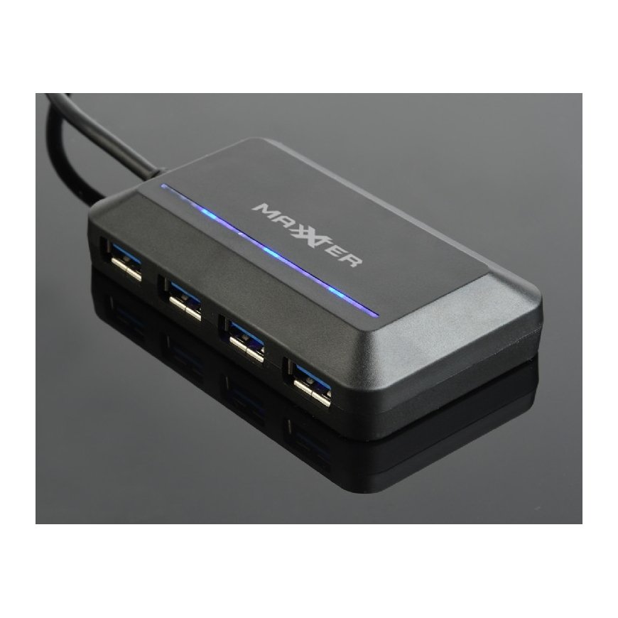 Maxxter ACT-HUB3C-4P interface hub USB 3.2 Gen 1 (3.1 Gen 1) Type-A 5000 Mbit/s Black – 3