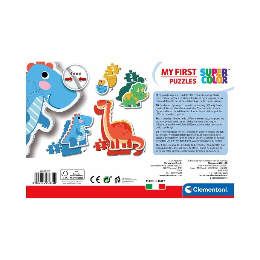 Clementoni Supercolor 20834 puzzle Shape puzzle 2 pc(s) Dinosaurs – 3