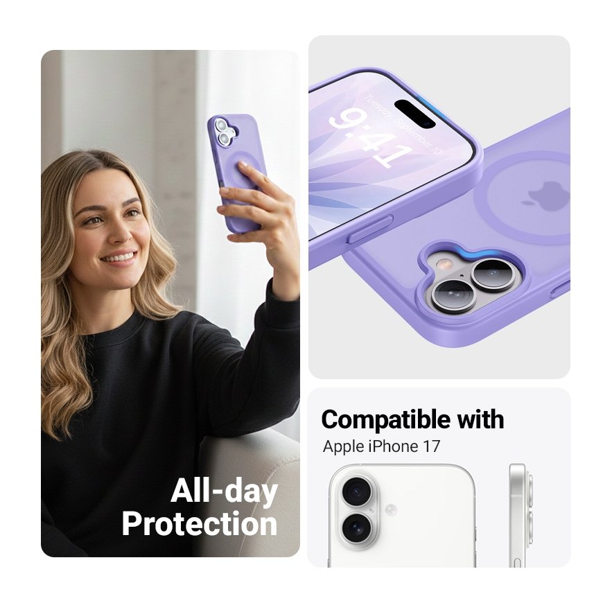 Crong Hybrid Matte Magnetic - MagSafe Case for iPhone 17 (lavender) – 3