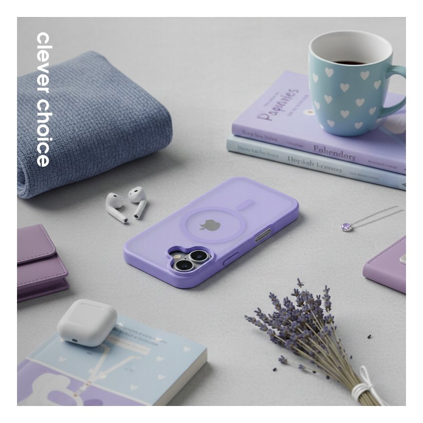 Crong Hybrid Matte Magnetic - MagSafe Case for iPhone 17 (lavender) – 4