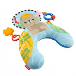 Fisher-Price Sensory Adventures Tummy Wedge, vastasyntyneiden tukityyny, jossa purulelu ja helistin