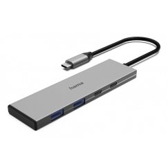 Hama 00200147 хаб-разветвитель USB Type-C 10000 Мбит/с Серый