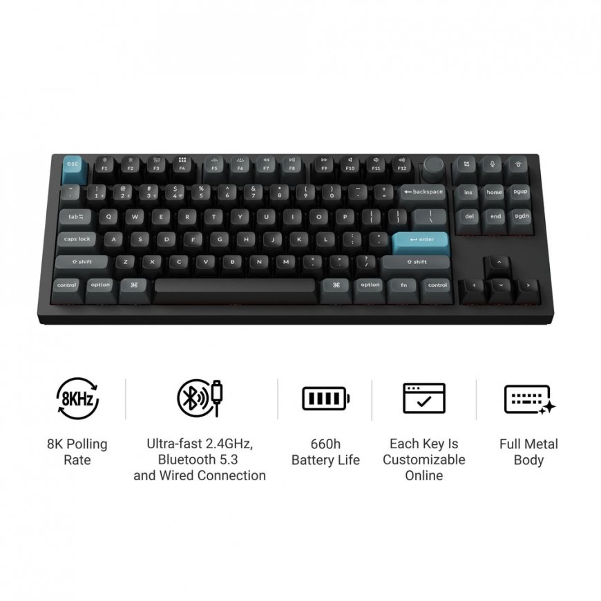 Keychron Q3 Ultra 8K klaviatuur Universaalne Bluetooth QWERTY Must – 2
