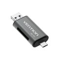 Vention USB3.0 Multi-function Card Reader Gray Metal Type Vention USB3.0 Multi-function Card Reader Gray Metal Type