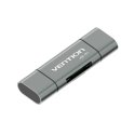 Vention CCHH0 kortelių skaitytuvas USB Type-A/USB Type-C/Micro-USB Pilka Vention CCHH0 kortelių skaitytuvas USB Type-A/USB Type-C/Micro-USB Pilka