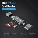 Vention CCHH0 kortinlukija USB Type-A/USB Type-C/Micro-USB Harmaa Vention CCHH0 kortinlukija USB Type-A/USB Type-C/Micro-USB Harmaa