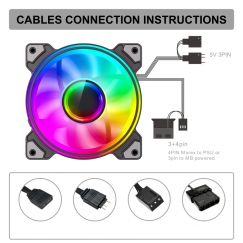 Gamemax korpusefänn | DUAL RING INFINITY WH |