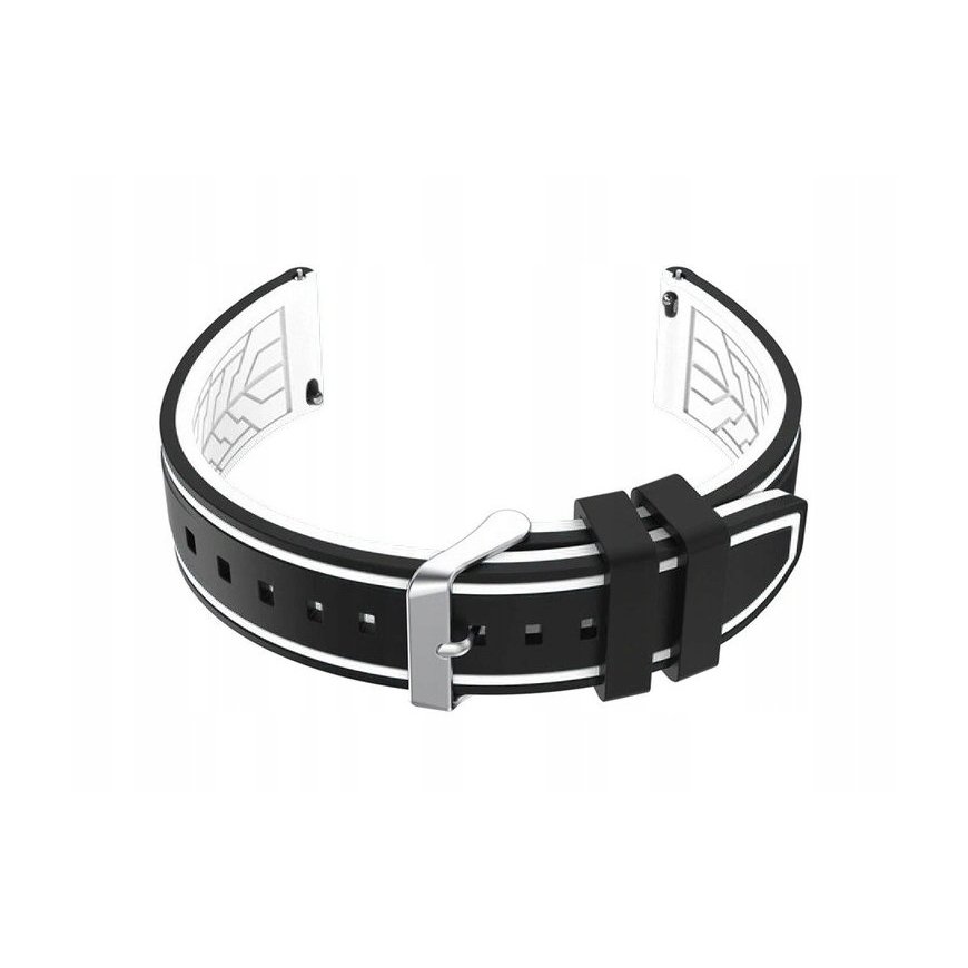 Pacific Silicone Watch Band U14 - black/white - 20mm