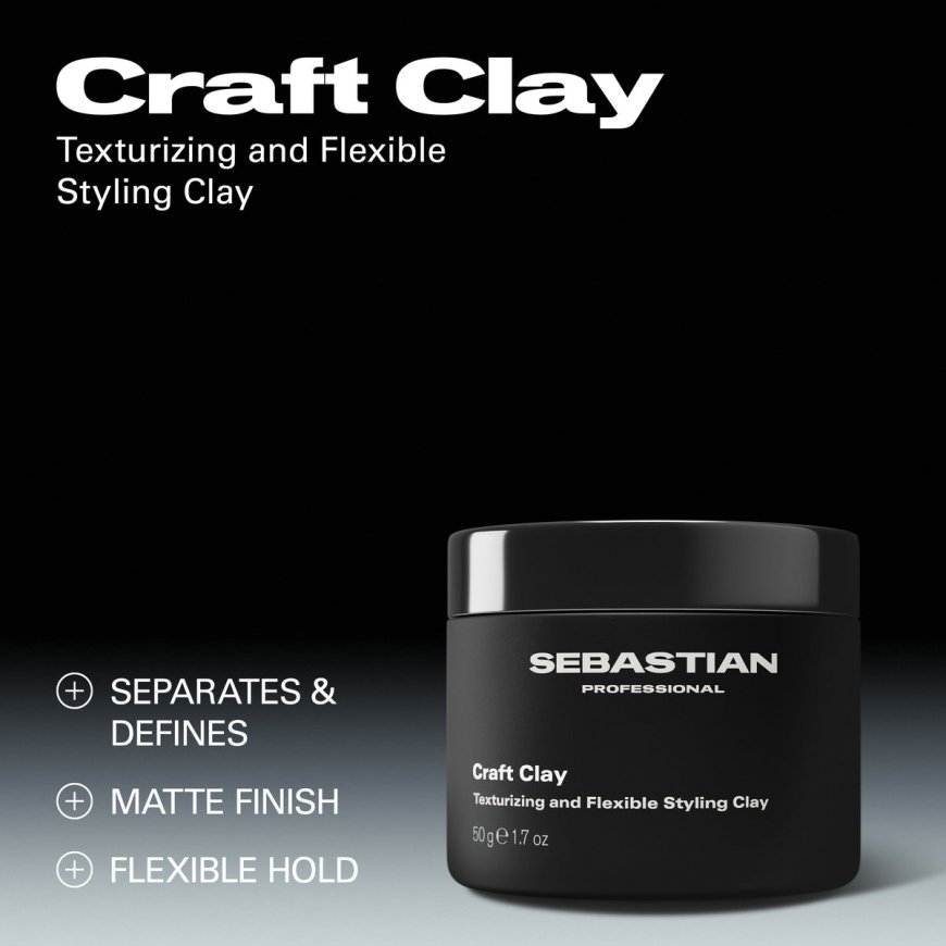 Sebastian Professionals CRAFT CLAY matēta māla matu teksturētājs un definētājs 50 g – 2