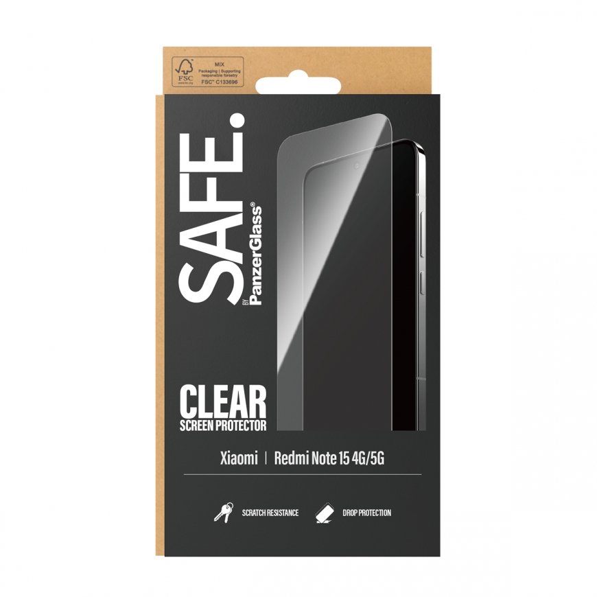 PanzerGlass SAFE. by ® Screen Protector Xiaomi Redmi Note 15 4G | 5G | Ultra-Wide Fit – 3