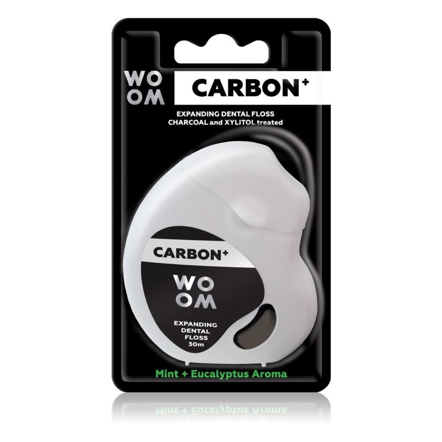 Woom Carbon+ зубная нить с активированным углем 30м