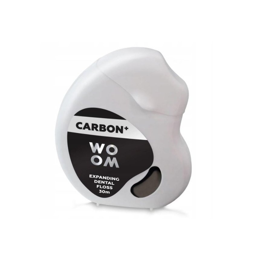Woom Carbon+ venyttävä hammaslanka aktiivihiilellä 30m – 2