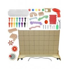 MASTERKIDZ Laisvai stovinti STEM kūrybinio mokymosi lenta 166 x 125 cm + priedų rinkinys