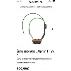 Garmin Alpha TT 25 šunų antkaklis