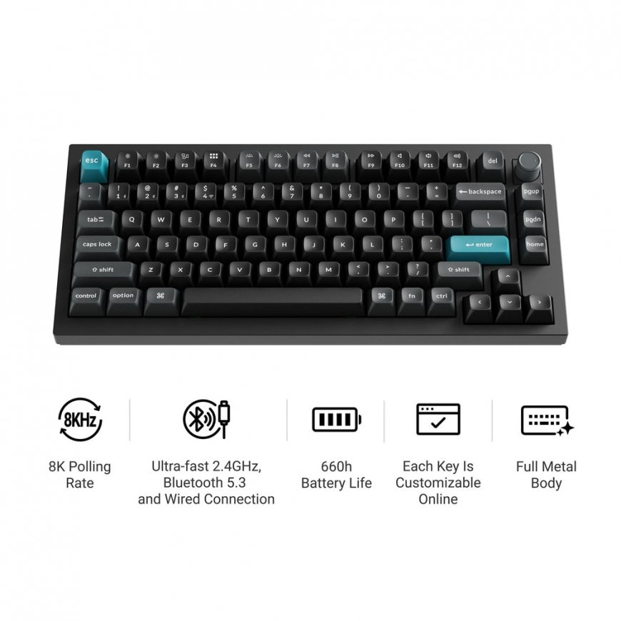 Keychron Q1 Ultra 8K keyboard Gaming USB + RF Wireless + Bluetooth Black – 2