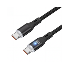 Spacetronik USB2.0 C tipo kabelis LED PD100W silikoninis, juodas, 0,5 m