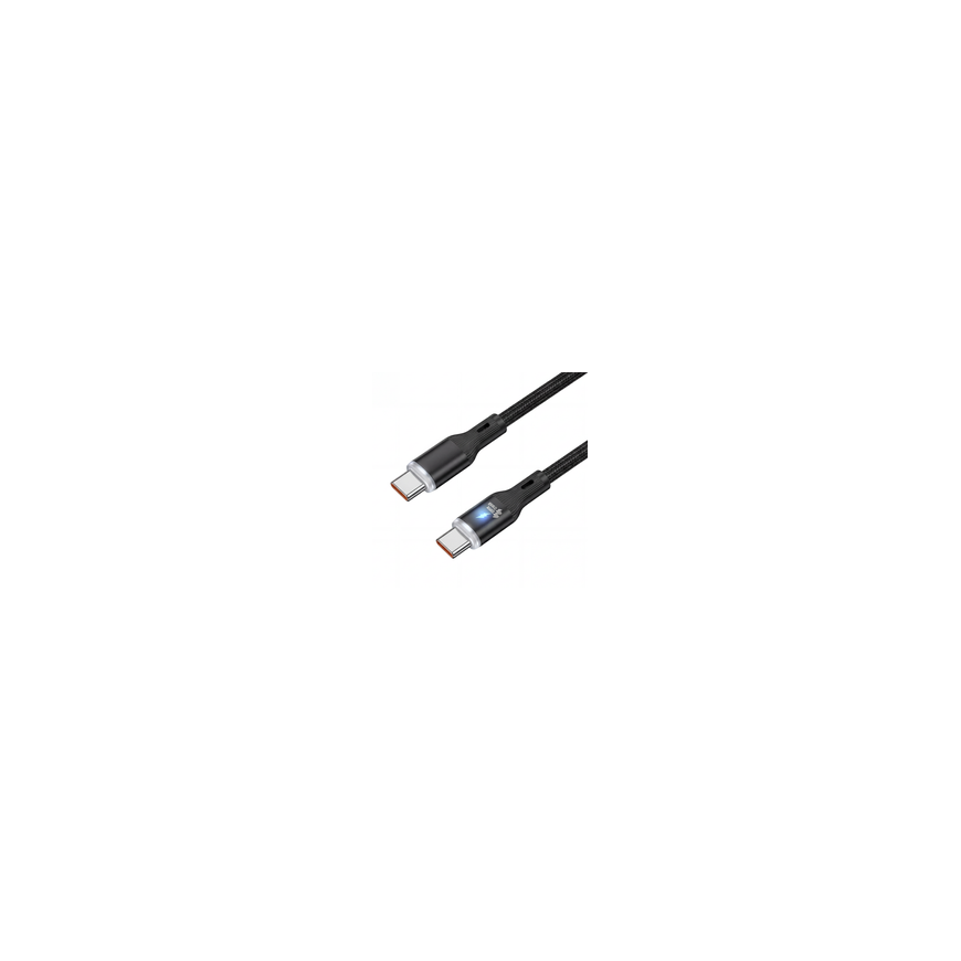 Spacetronik USB2.0 Type C Cable LED PD100W Silicone, Black, 0.5 m