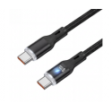 Spacetronik USB2.0 Type C Cable LED PD100W Silicone, Black, 0.5 m