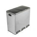 Spacetronik Metal Trash Can 3x18L Silver 54L Spacetronik Metal Trash Can 3x18L Silver 54L