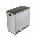 Spacetronik Metal Trash Can 3x18L Silver 54L Spacetronik Metal Trash Can 3x18L Silver 54L